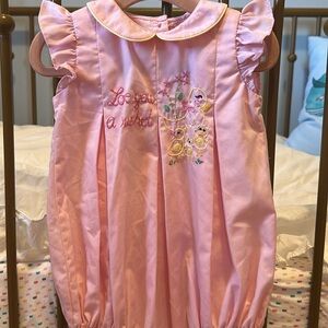 Pink Hand Embroidered Baby Bubble